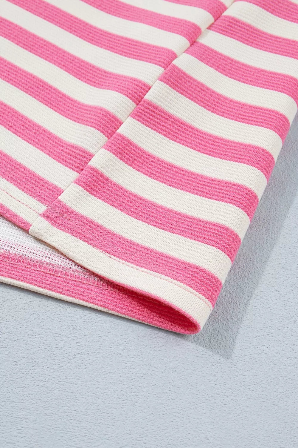 Stripe Contrast Patchwork Short Sleeve Loose Tee