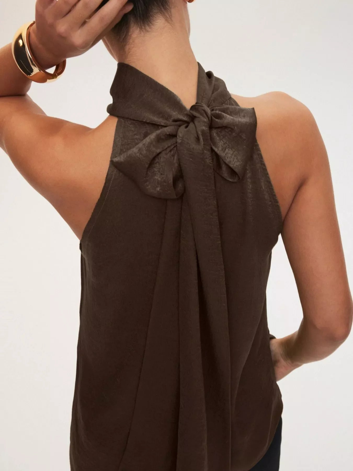 Elegant Halter Neck Asymmetrical Sleeveless Top