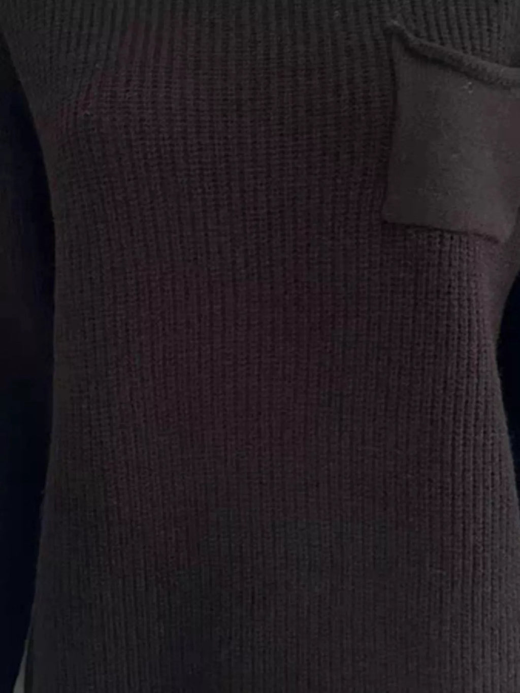 Pocket Detail Dropped Shoulder Sweater