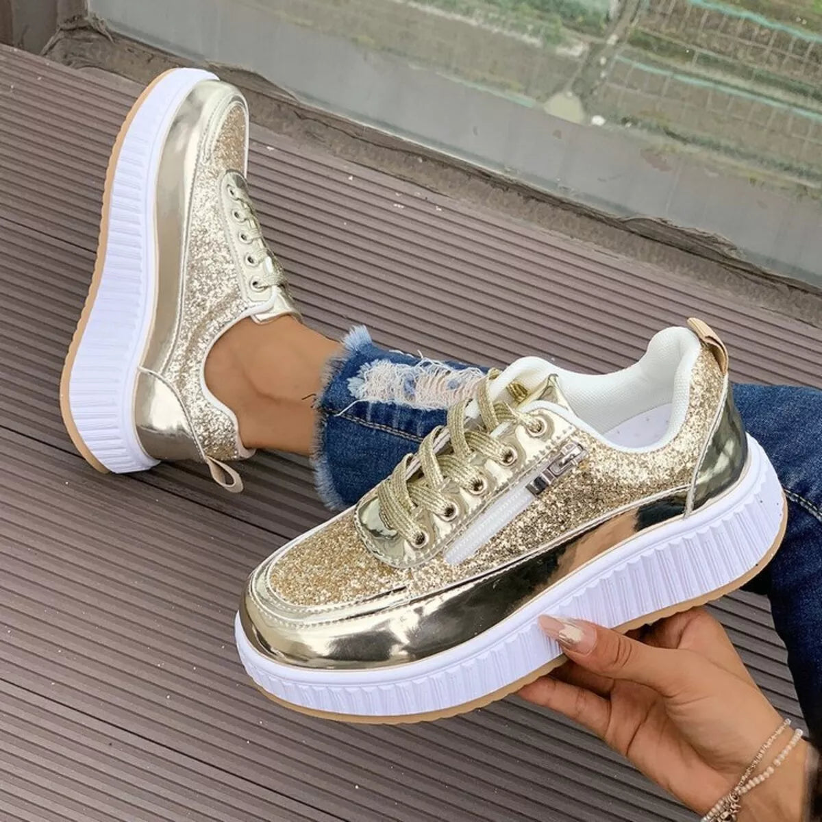 Lace Up Platform Sneakers