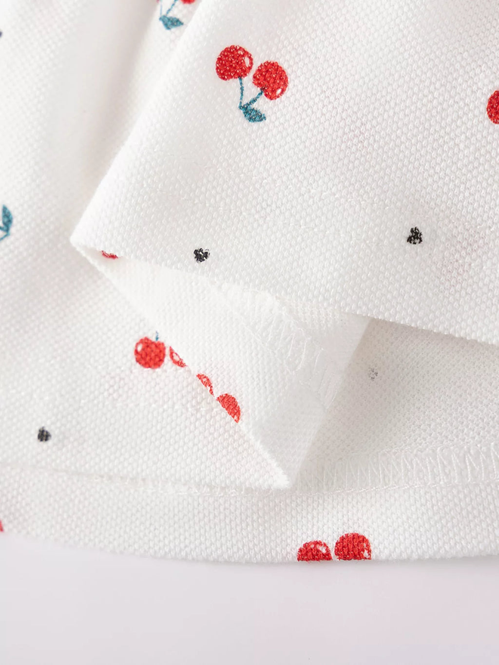 Children's Cherry Print Sleeveless Polo Dress