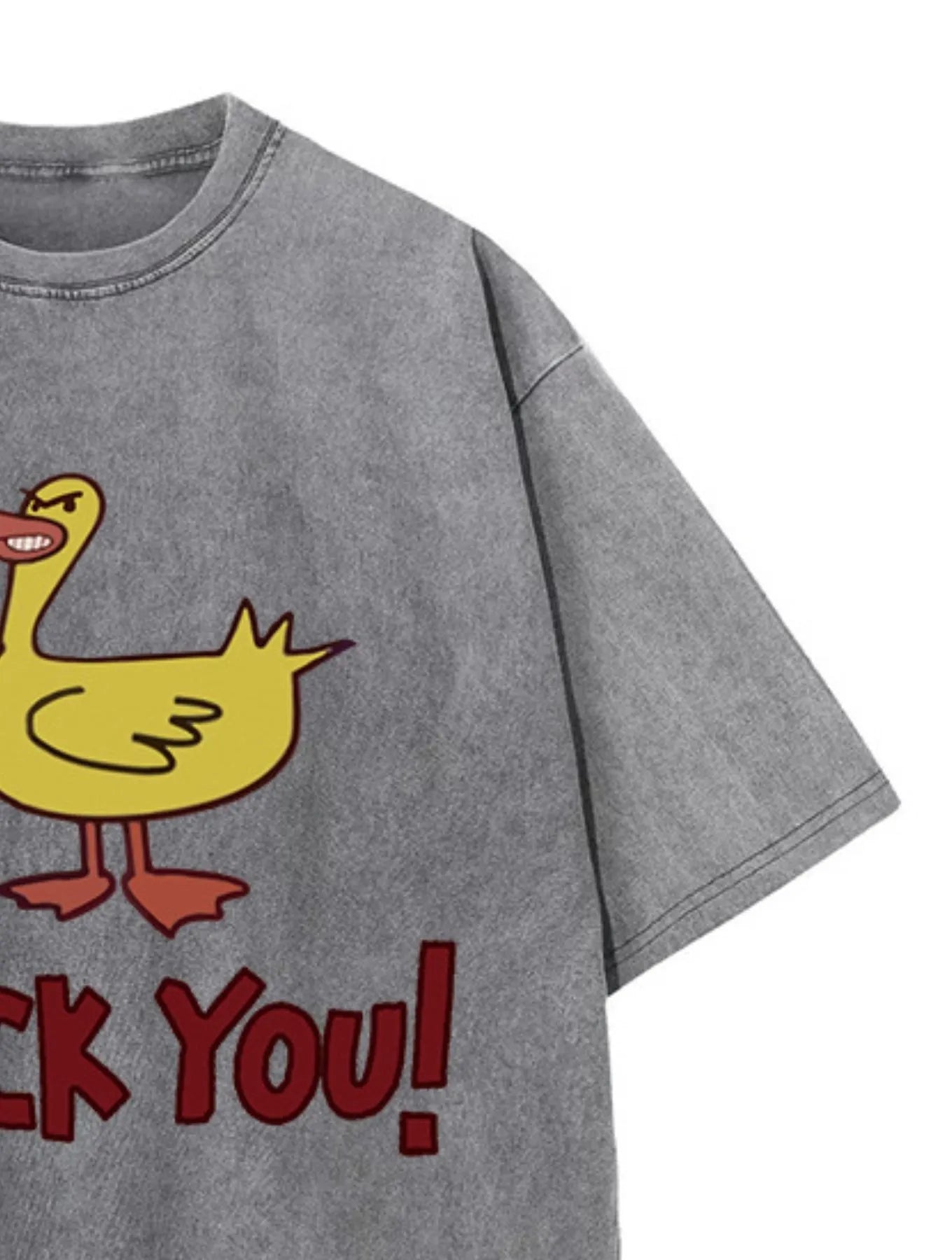 Duck Graphic Oversized Round Neck T-Shirt