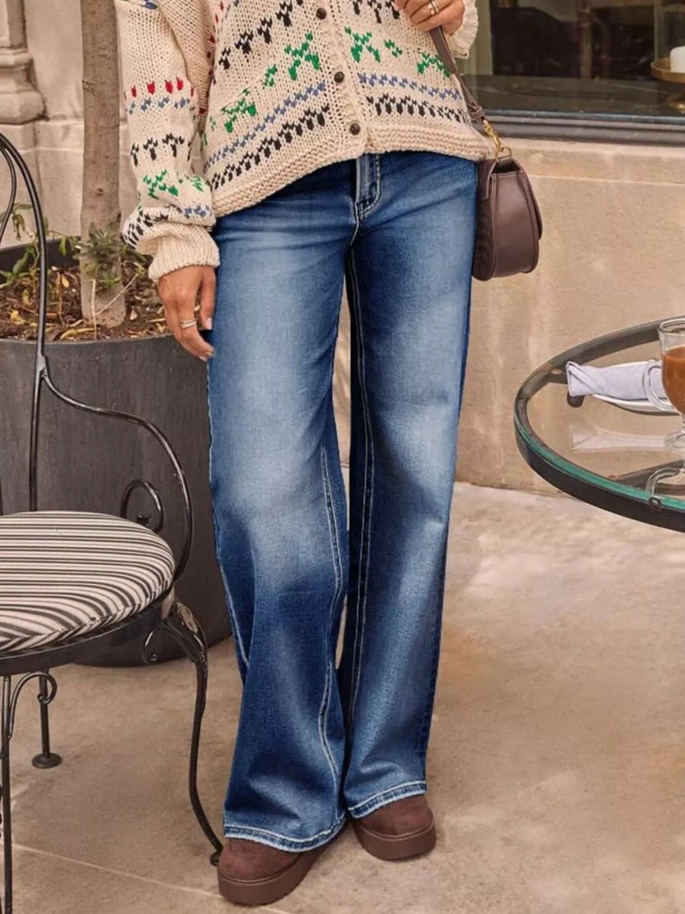 Washed Wide Leg Jeans
