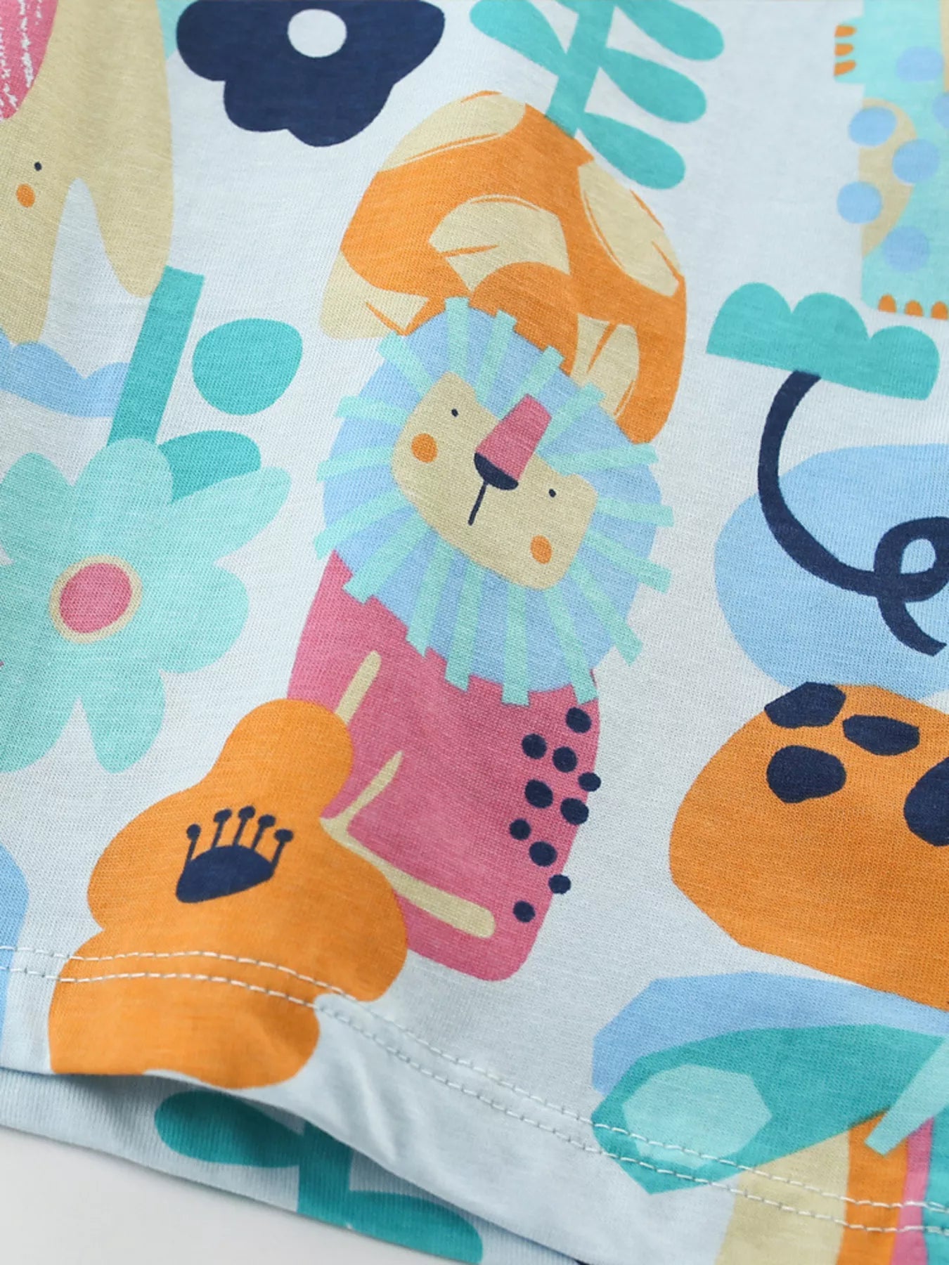 Children's Colorful Cartoon Print Short Sleeve T-Shirt