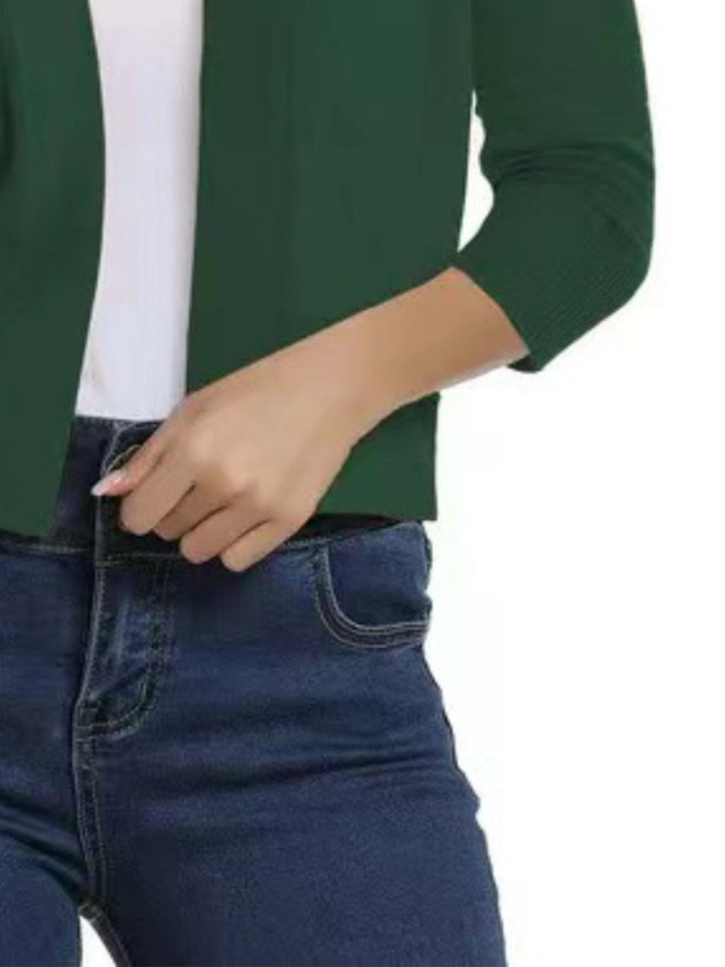 Viscose Blend Open Front Cardigan