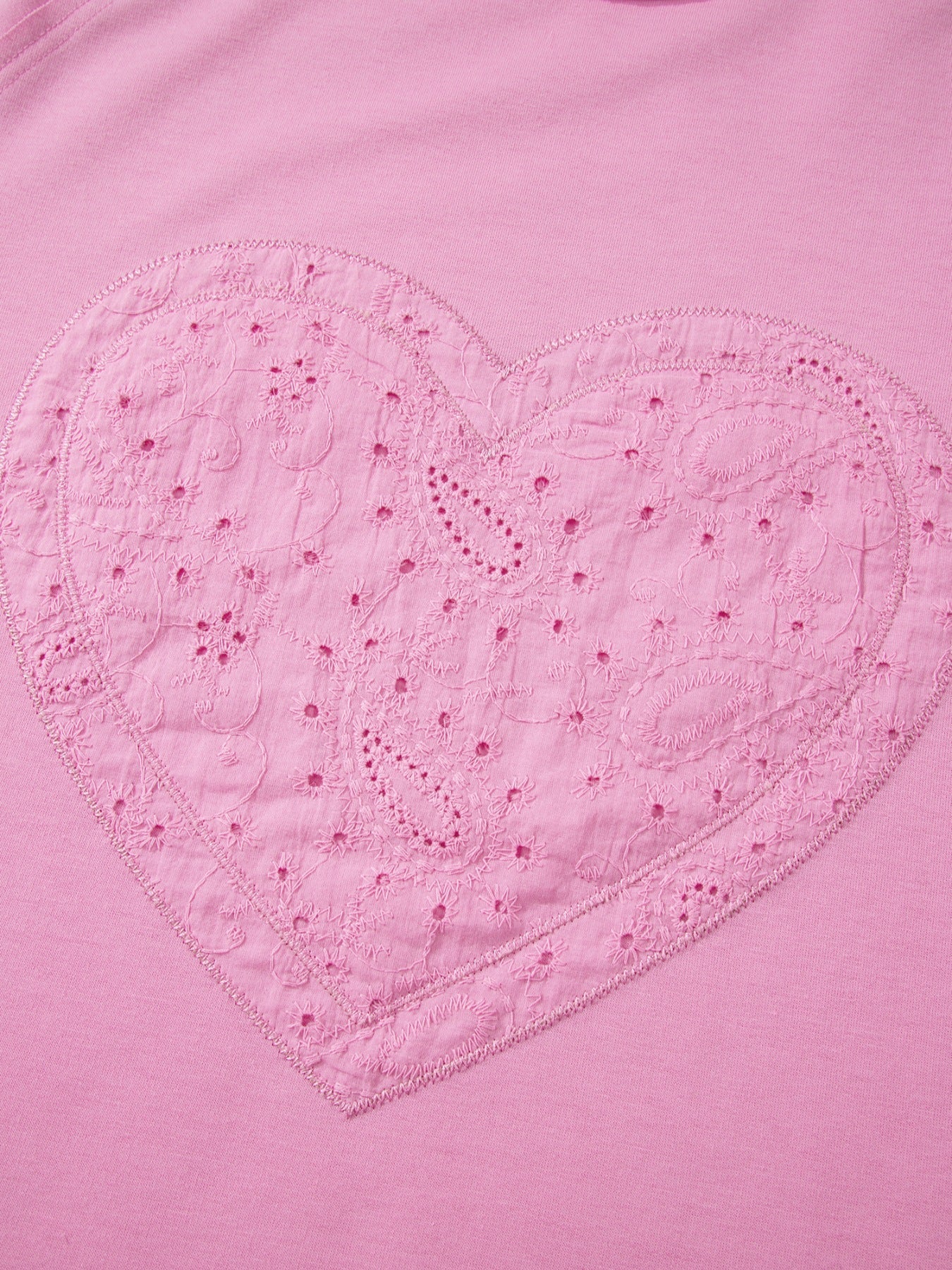 Heart Pattern Long Sleeve Patchwork Top