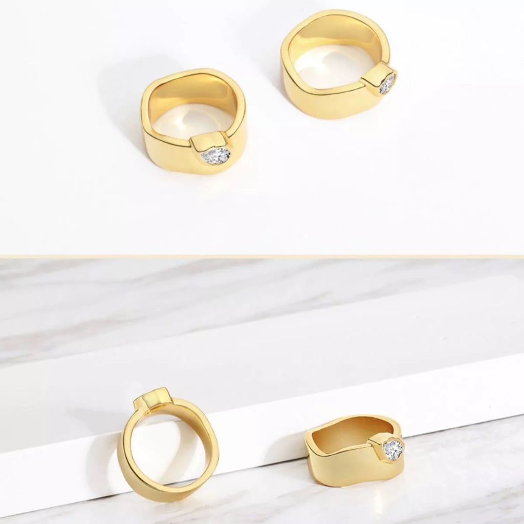 18K Gold-Plated Minimalist Design Ring
