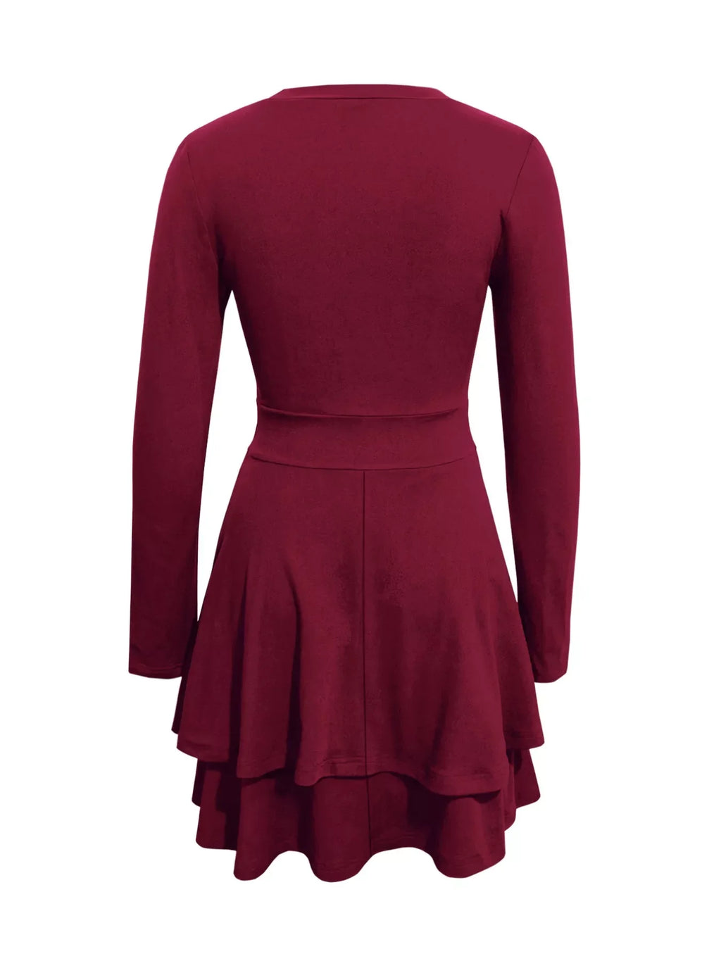 V-Neck Layered Ruffle Mini Dress