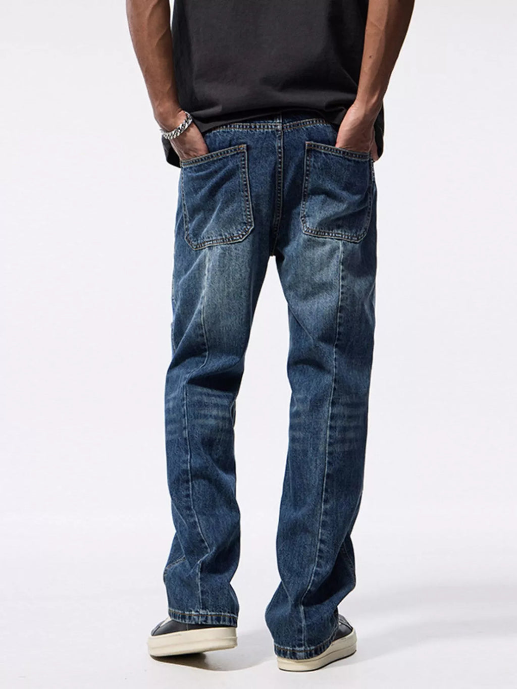 Men's Patchwork Relaxed Fit Jeans