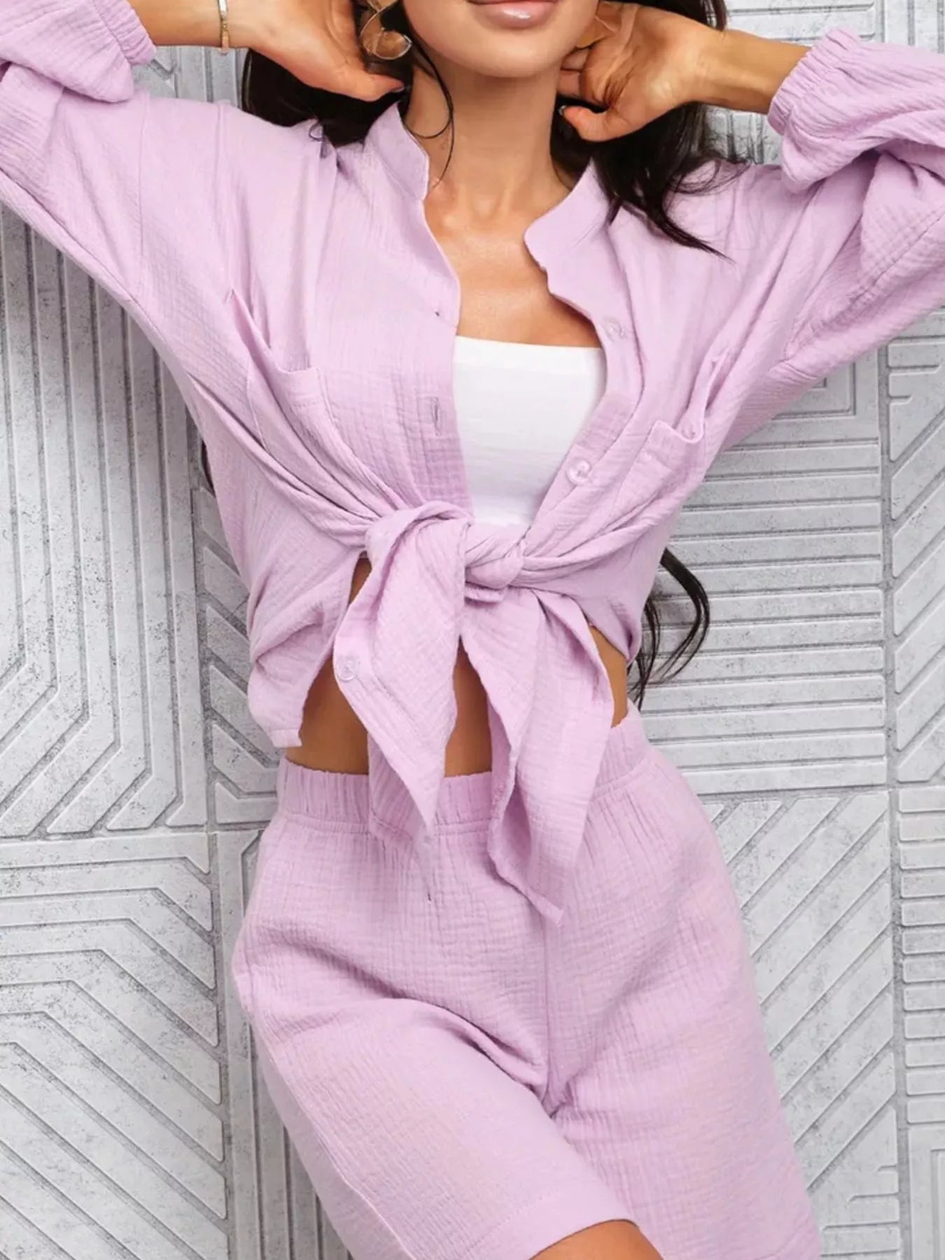 Button-Down Shirt and Shorts Set