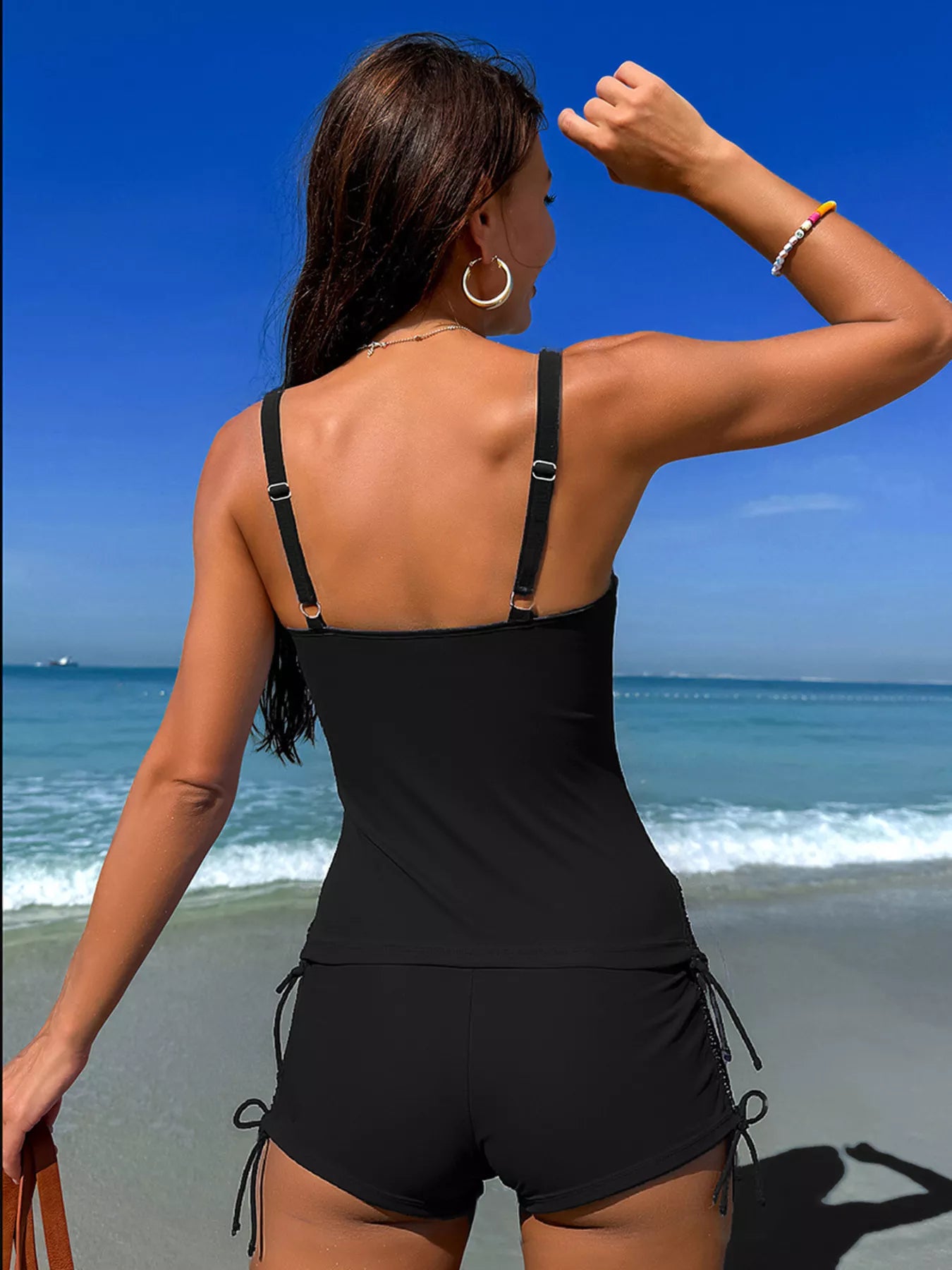 Floral Print Drawstring Tankini Set
