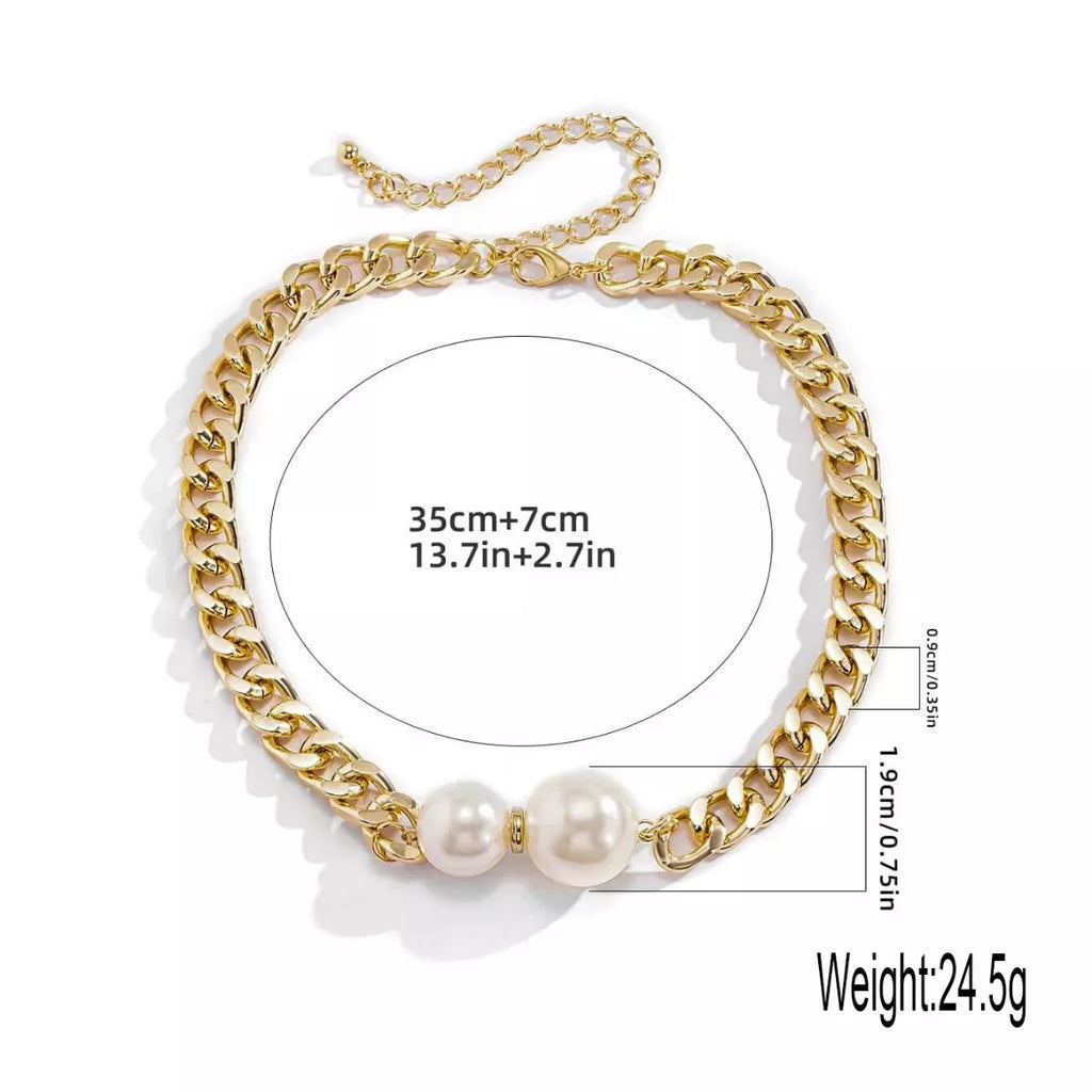 18K Gold-Plated Pearl Necklace