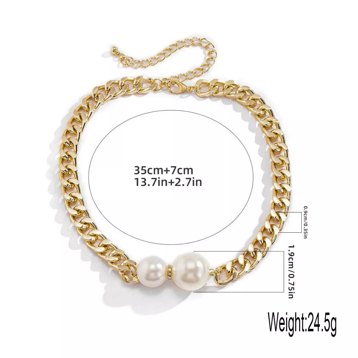18K Gold-Plated Pearl Necklace