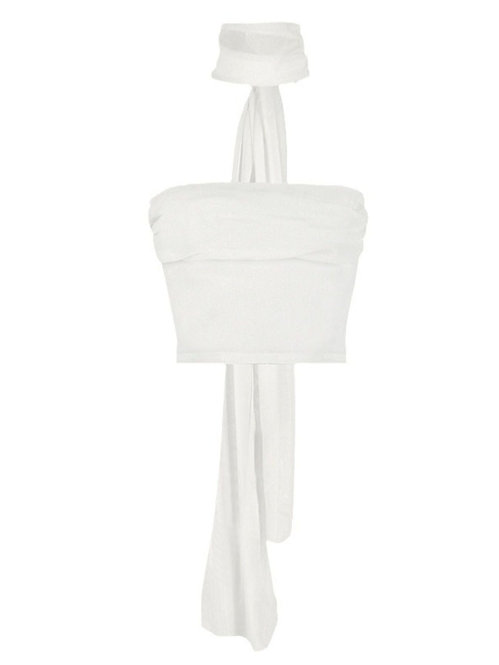 Ruched Tube Top with Scarf