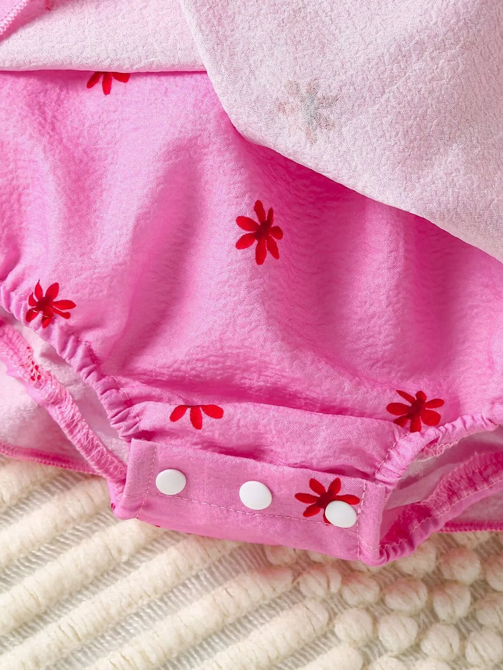 Children's Smocked Floral Print Baby Dress Set with Headband