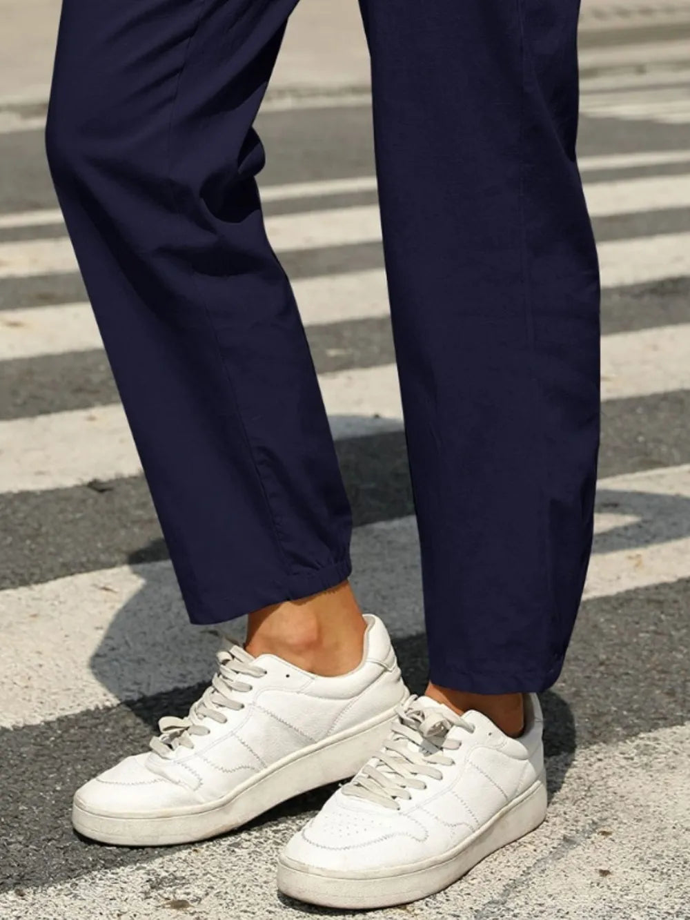 Elastic Waist Tapered Pants