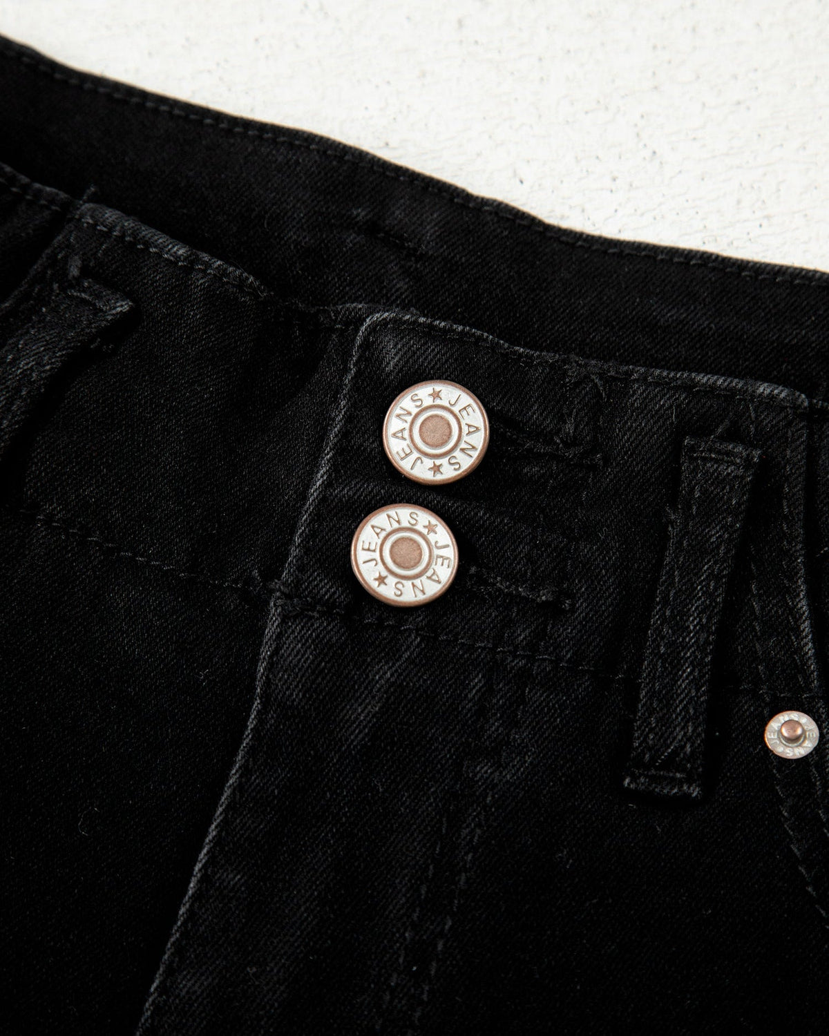 Brooke 2-Button High Waist Flared Bottom Jeans - Black