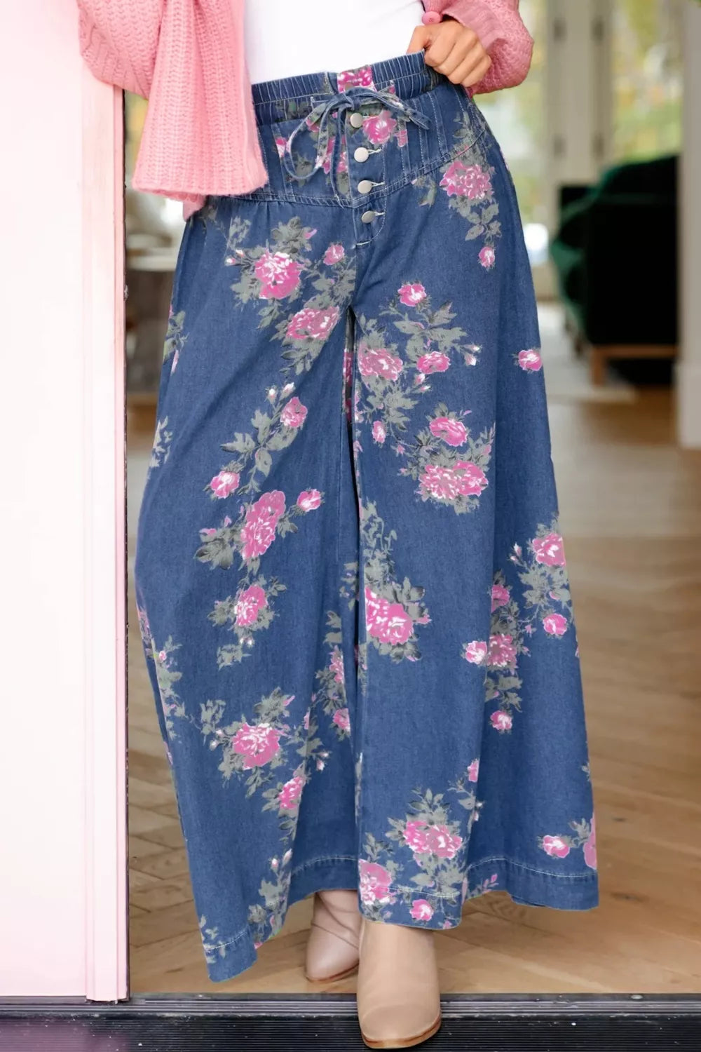 Floral Wide Leg Jeans