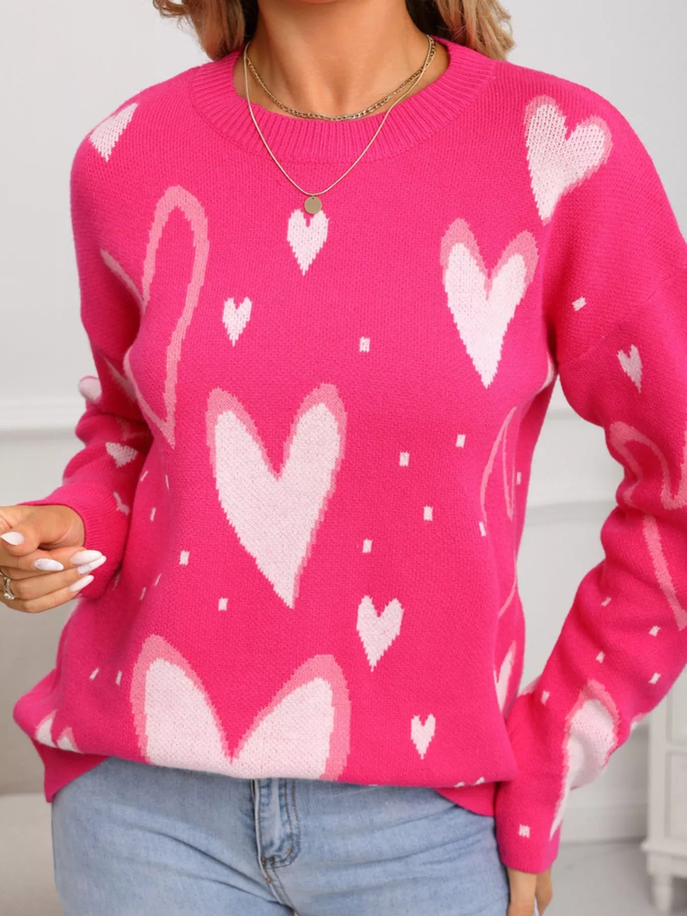 Valentine's Day Heart Crew Neck Sweater