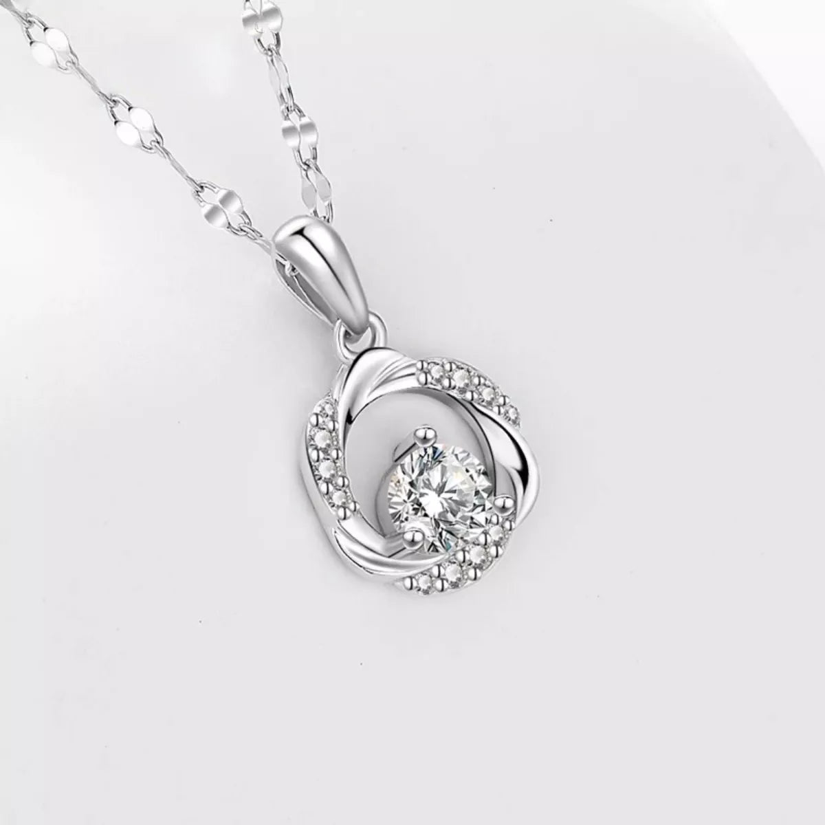 925 Sterling Silver Zircon Pendant Necklace