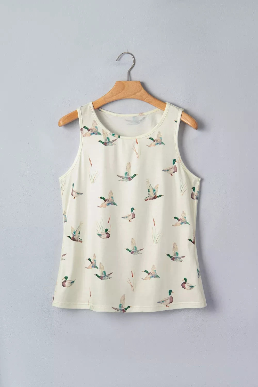 Mallard Print Western Style Tank Top