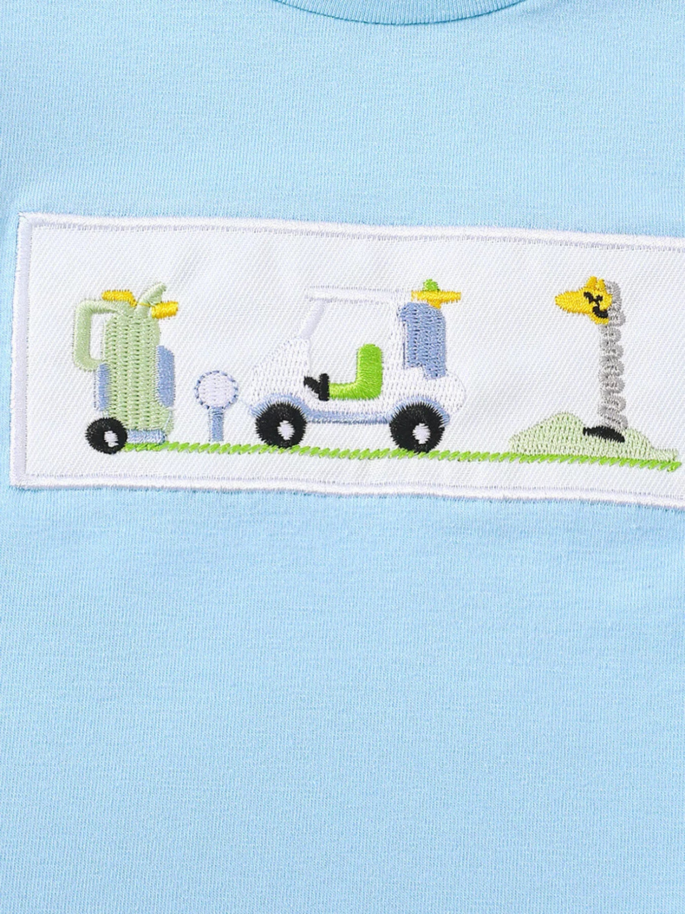 Children's Embroidered Round Neck Tee and Shorts Set