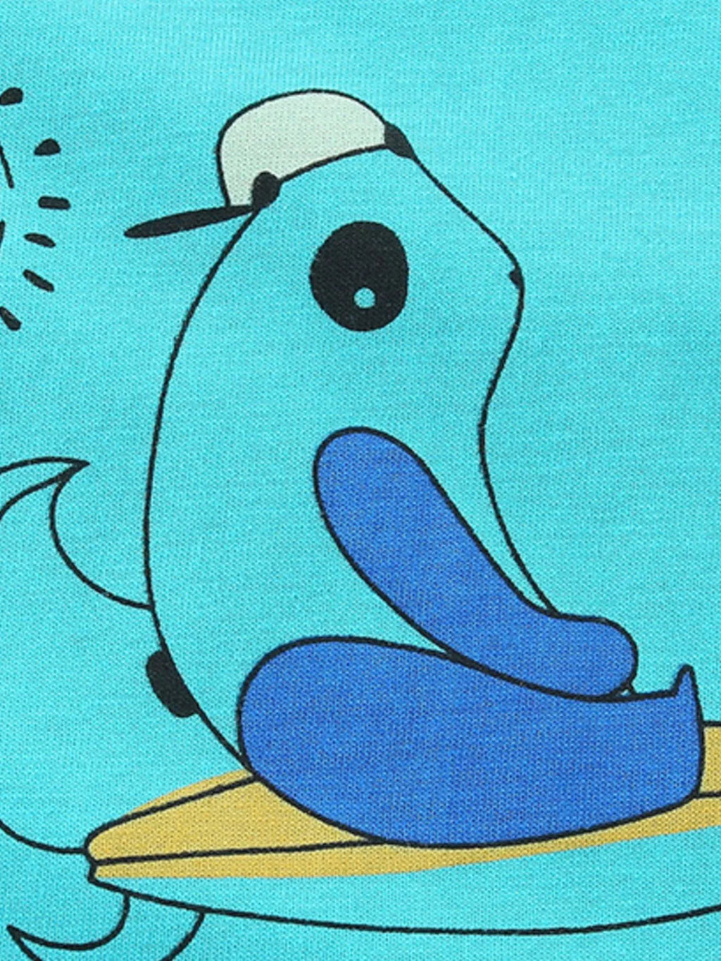 Children's Cartoon Print Crew Neck Short Sleeve Tee