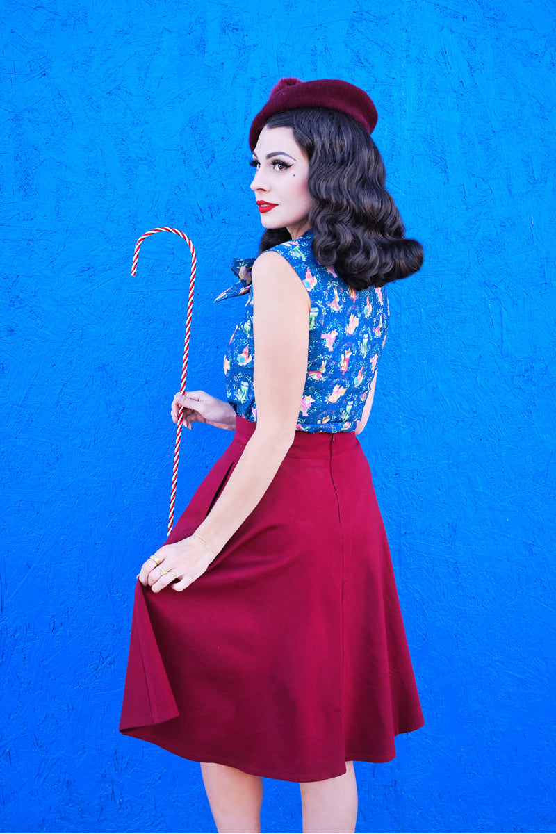 Charlotte Skirt in Burgundy - 4X only, 1 left!