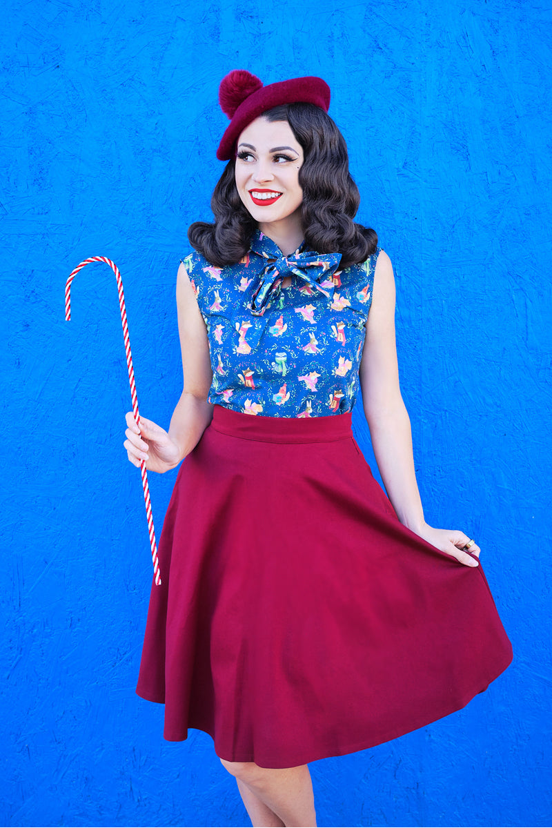 Charlotte Skirt in Burgundy - 4X only, 1 left!