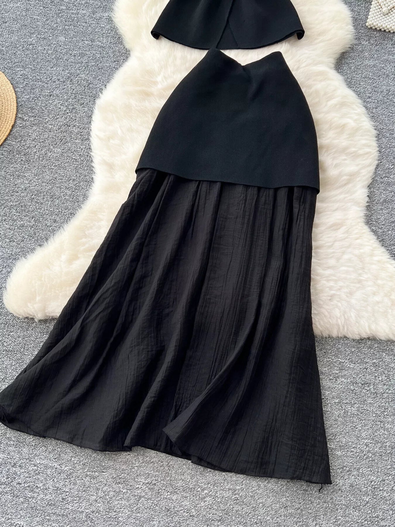 Button Up Sleeveless Top and Skirt Set