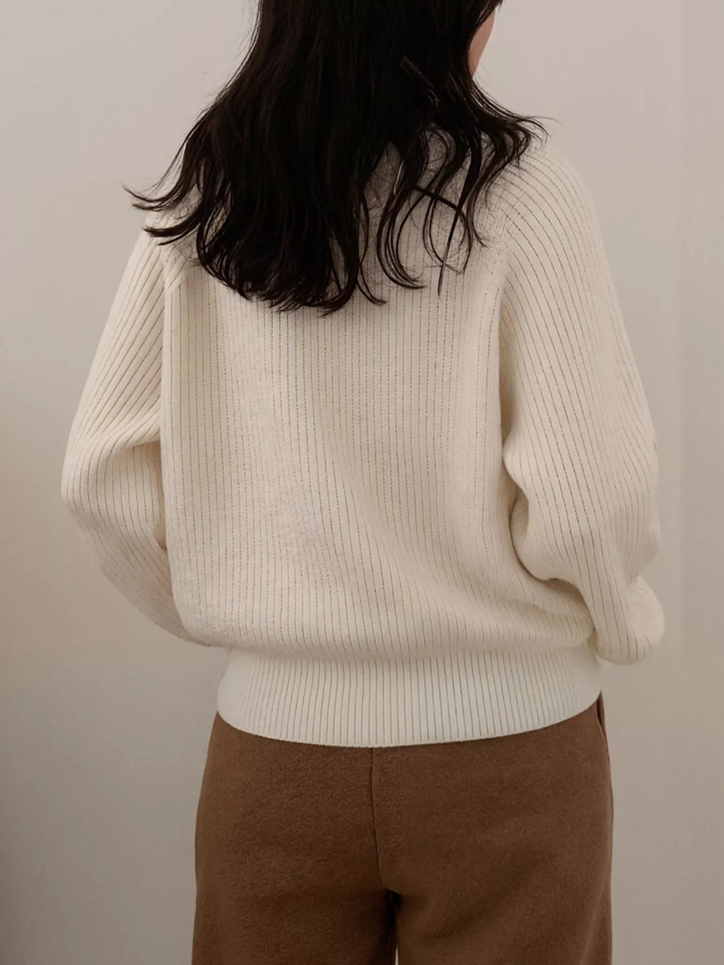 Button-Decorated Round Neck Sweater