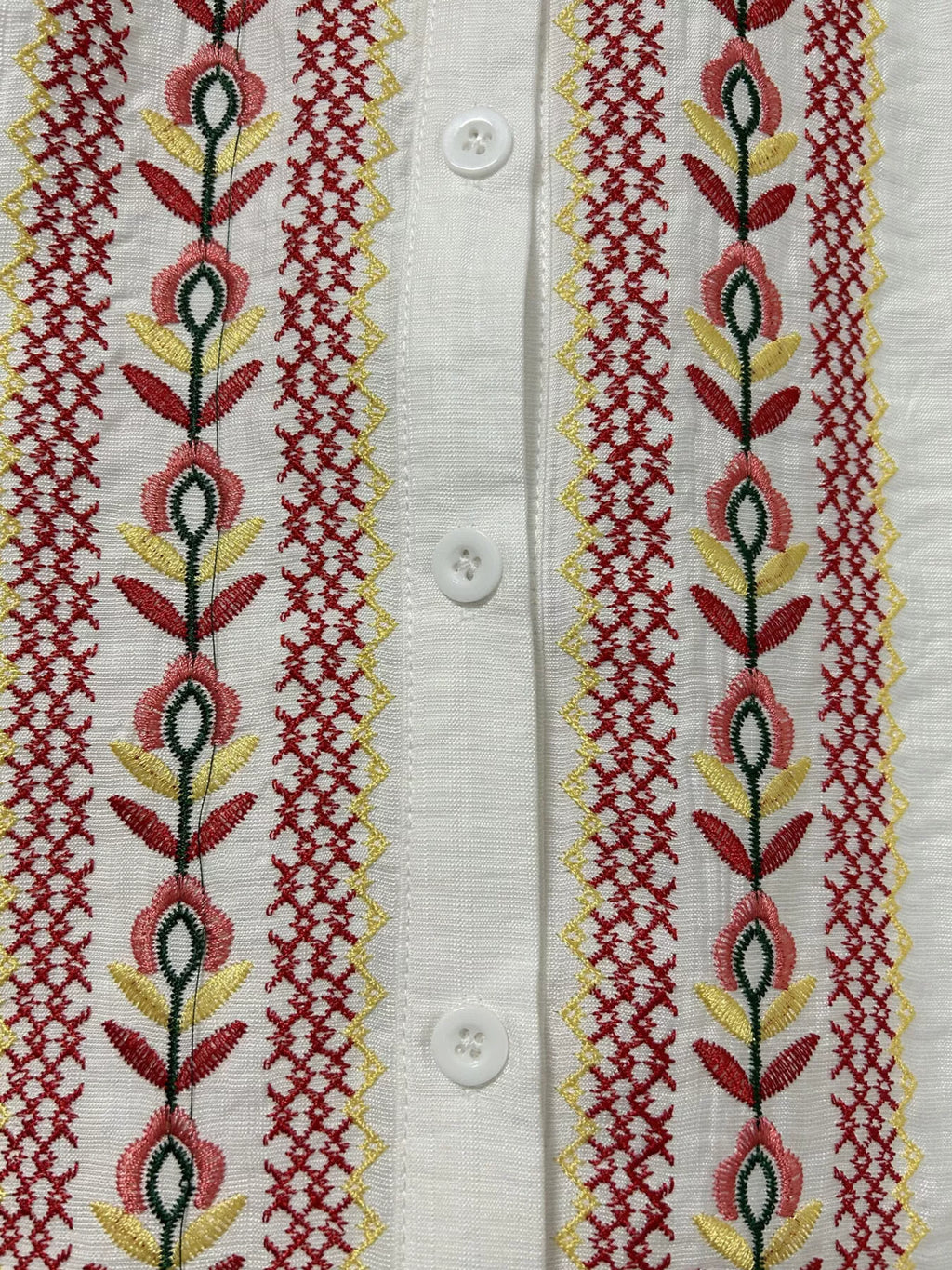 Embroidered Button Up Long Sleeve Shirt