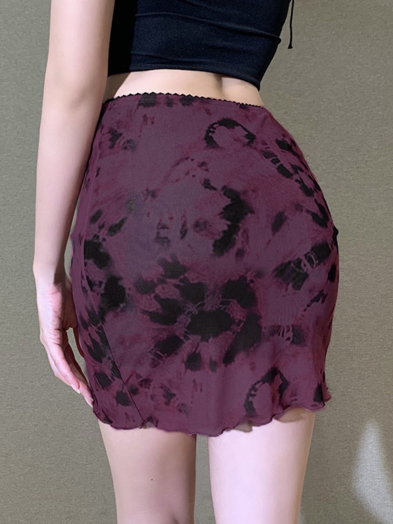 Tie-Dye Bodycon Mini Skirt
