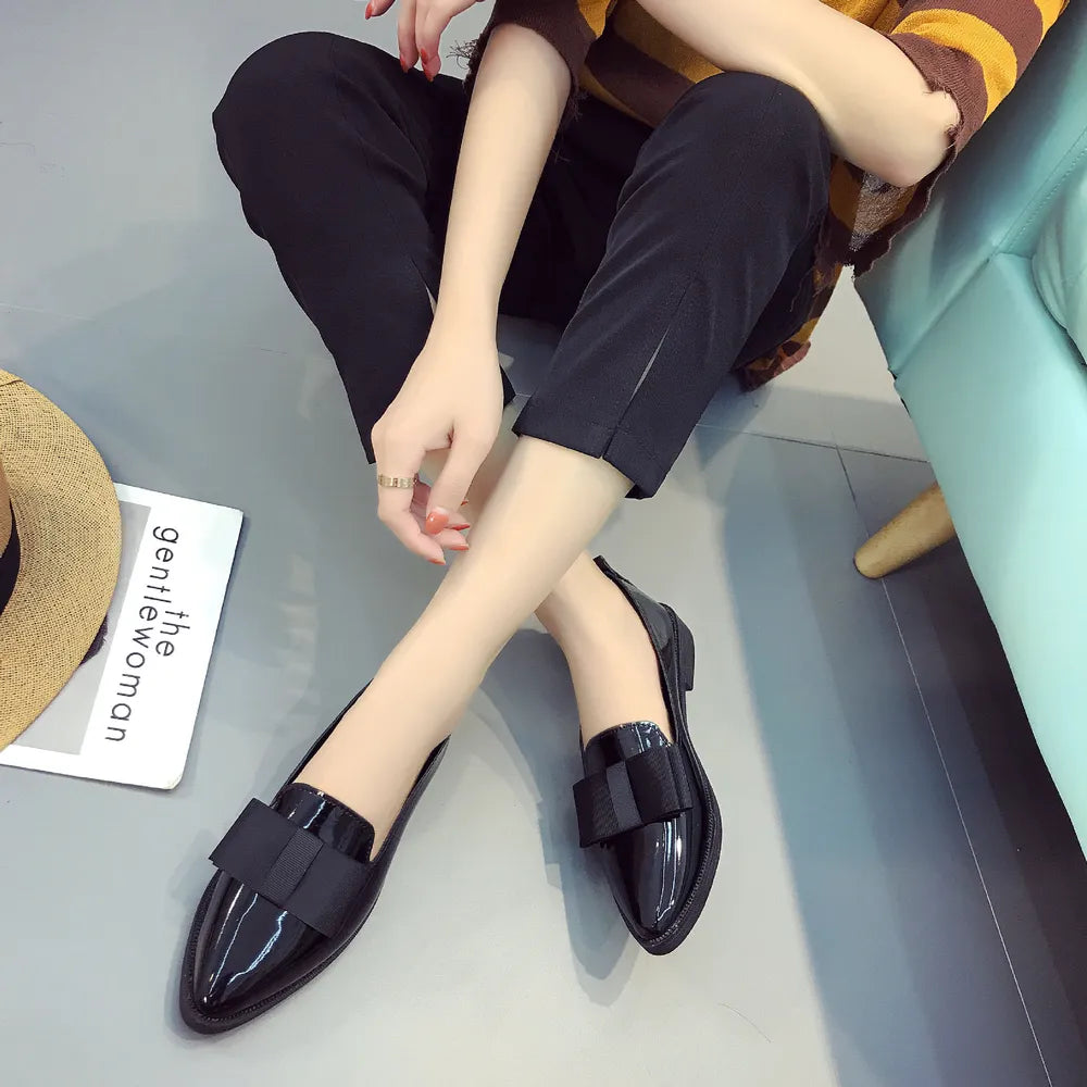 Point Toe Loafers with Bow