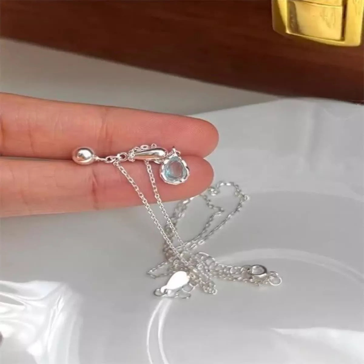 925 Sterling Silver Y-Shaped Drop Necklace