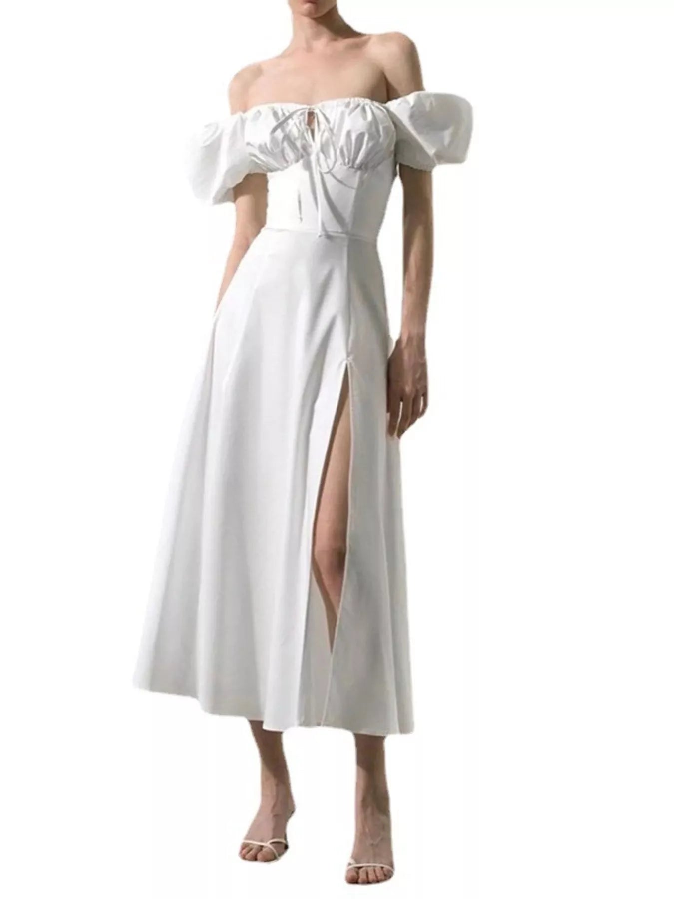 Full Size Slit Short Sleeve Midi Dress Plus Size
