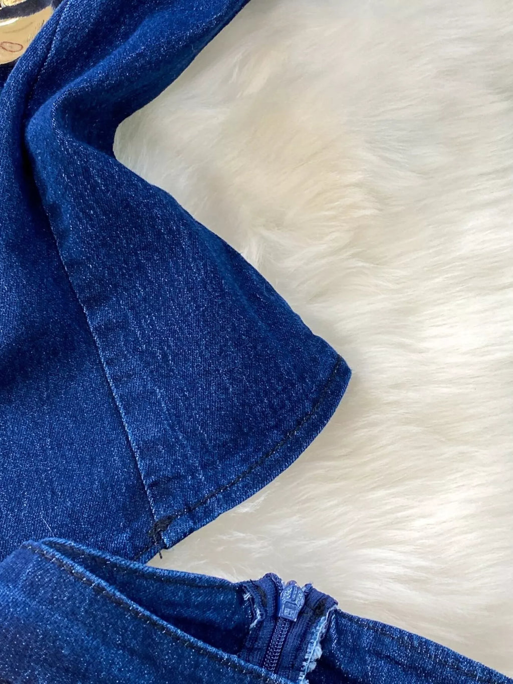 Button Detail Vest and Flare Jeans Denim Set