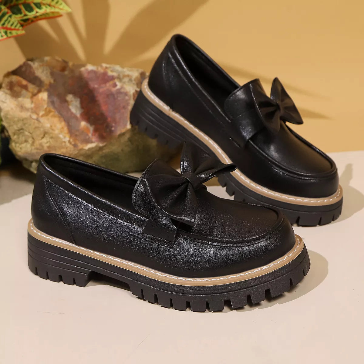 Bow Decor Chunky Loafers