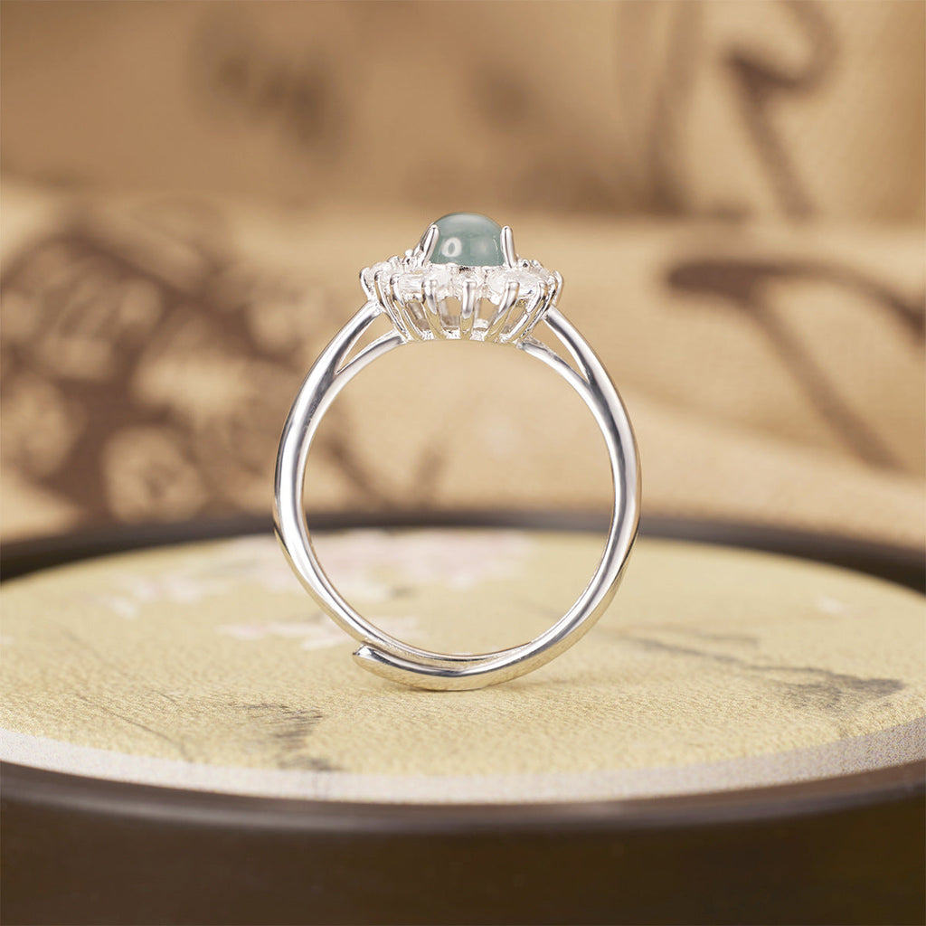 925 Sterling Silver Jadeite Ring
