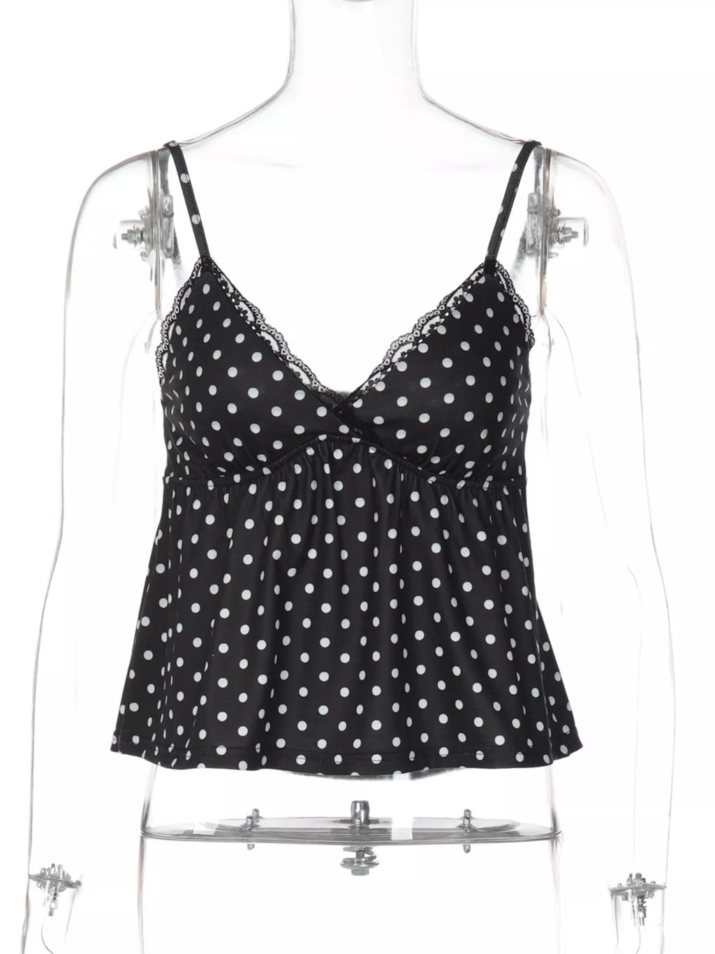 Polka Dot Lace Trim Cami