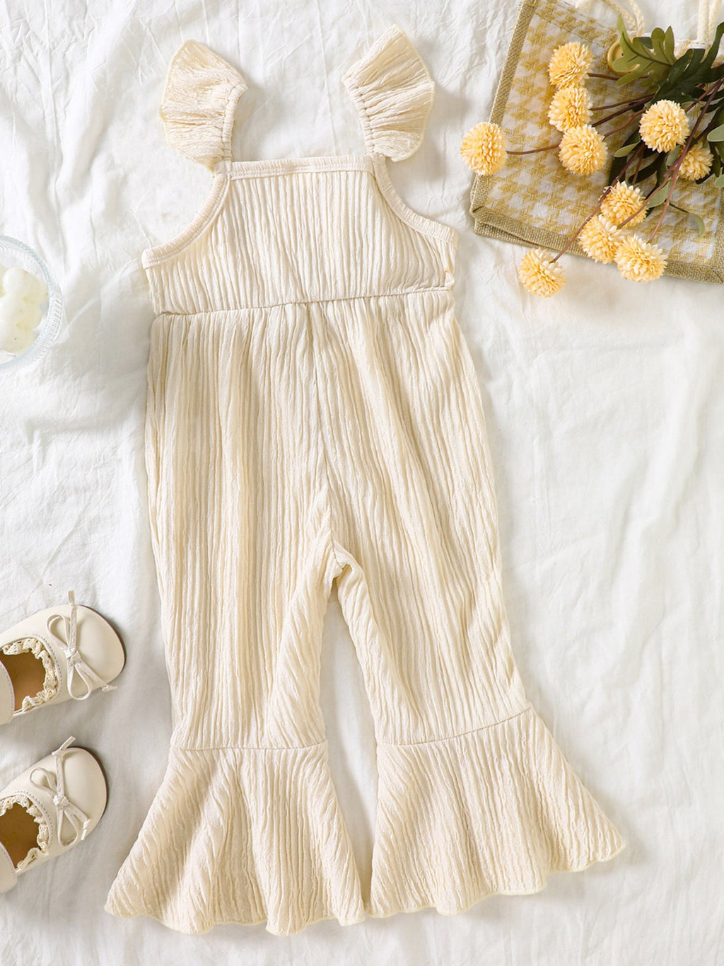 Children's Crochet Ruffle Trim Jumpsuit