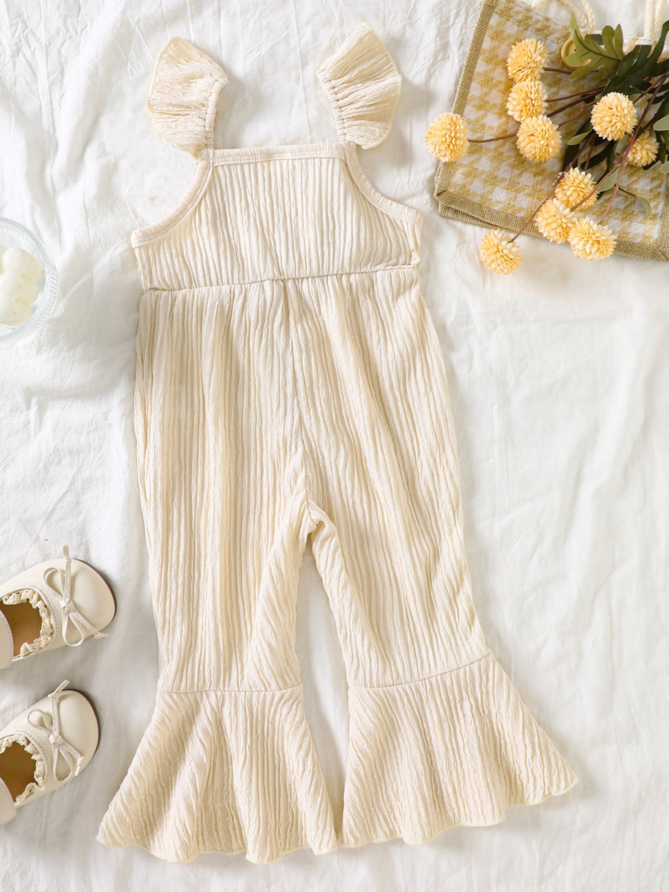 Children's Crochet Ruffle Trim Jumpsuit