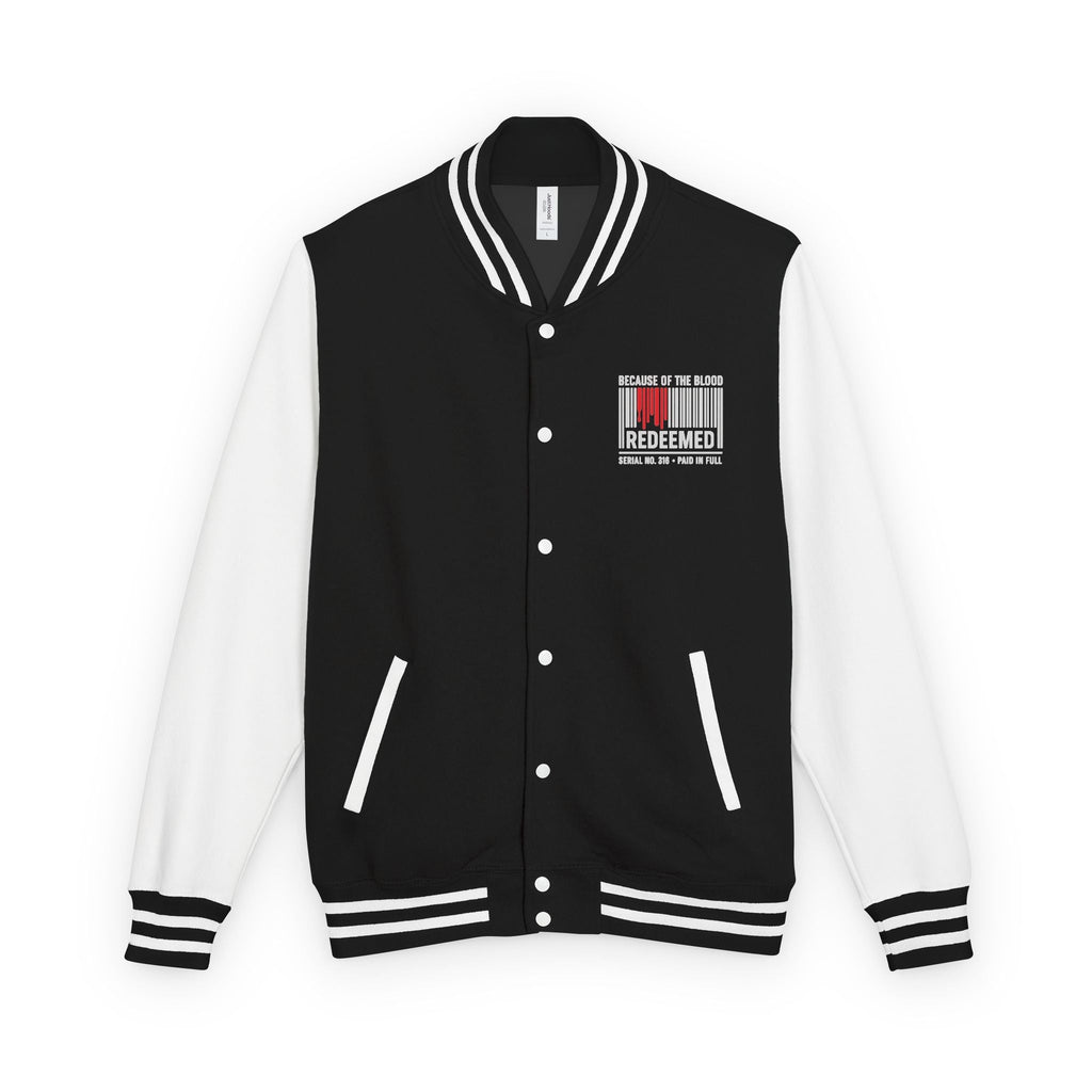 Redeemed Varsity Jacket — Because of the Blood Inspirational Letterman