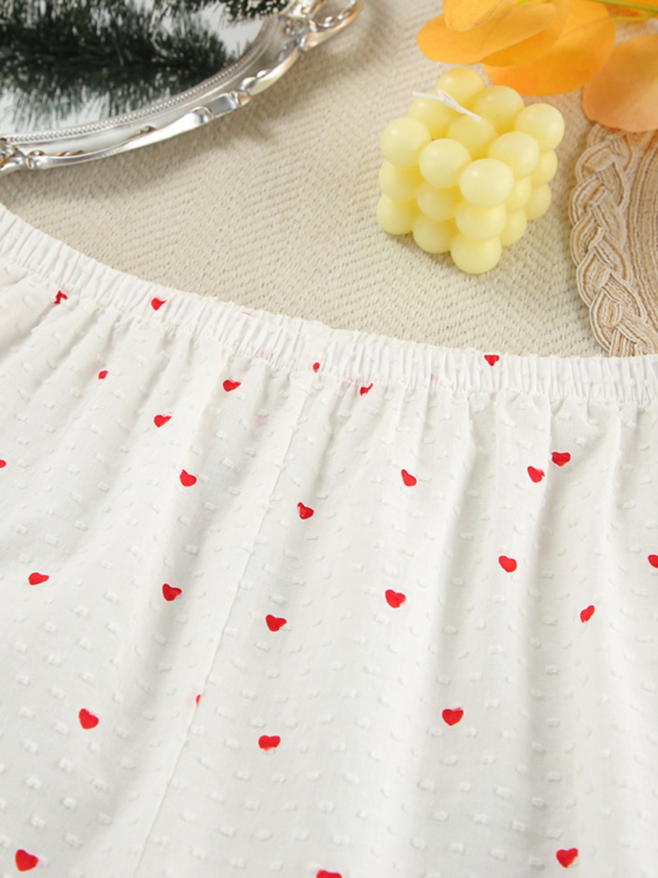 Heart Print Long Sleeve and Pants Lounge Set