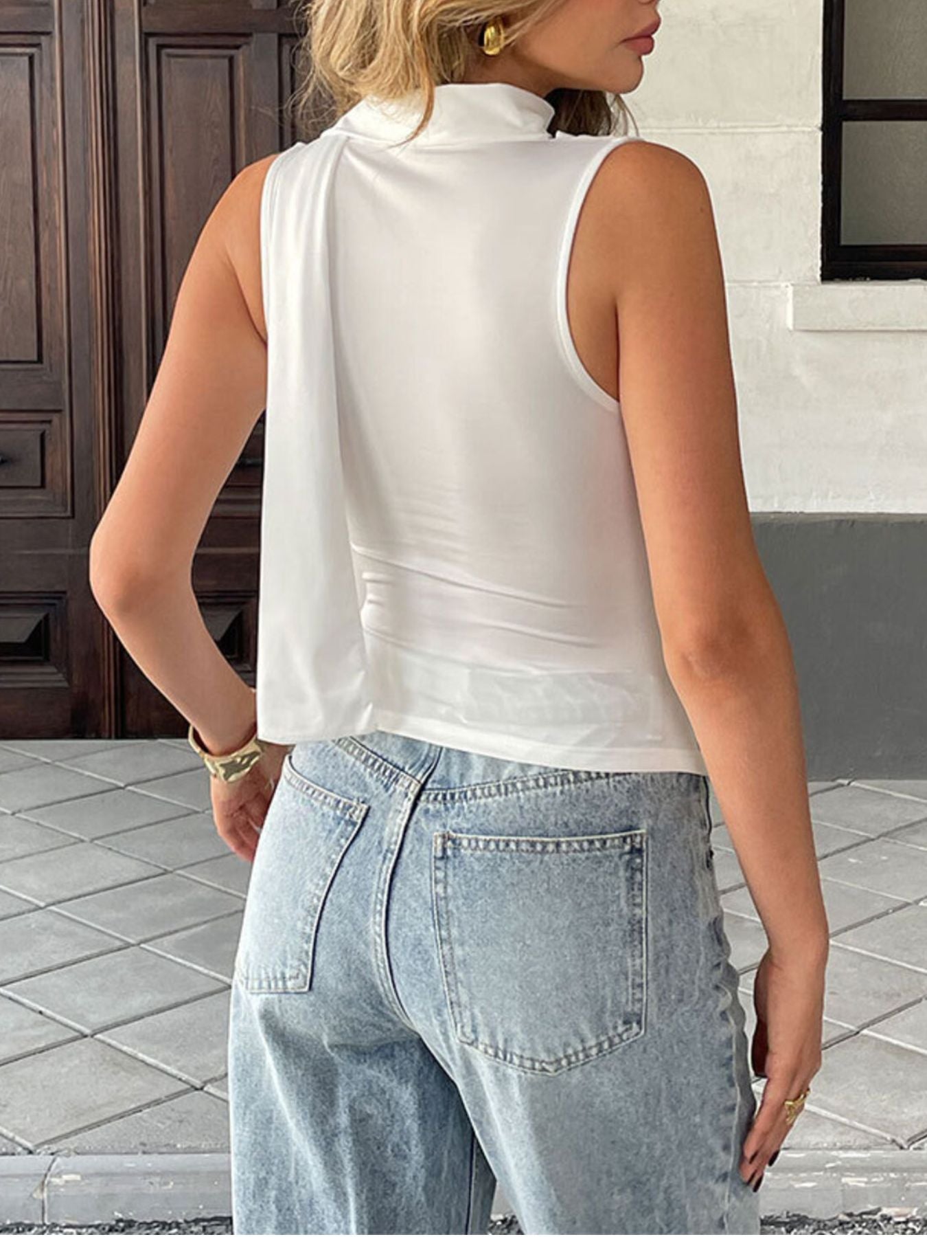Cowl Neck Ruched Cami