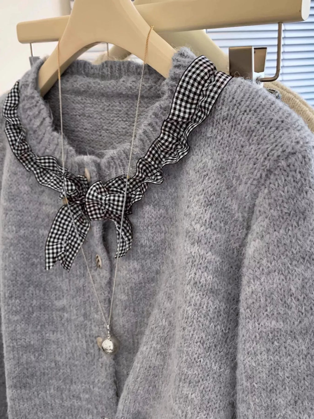 Ruffle Trim Button Up Cardigan