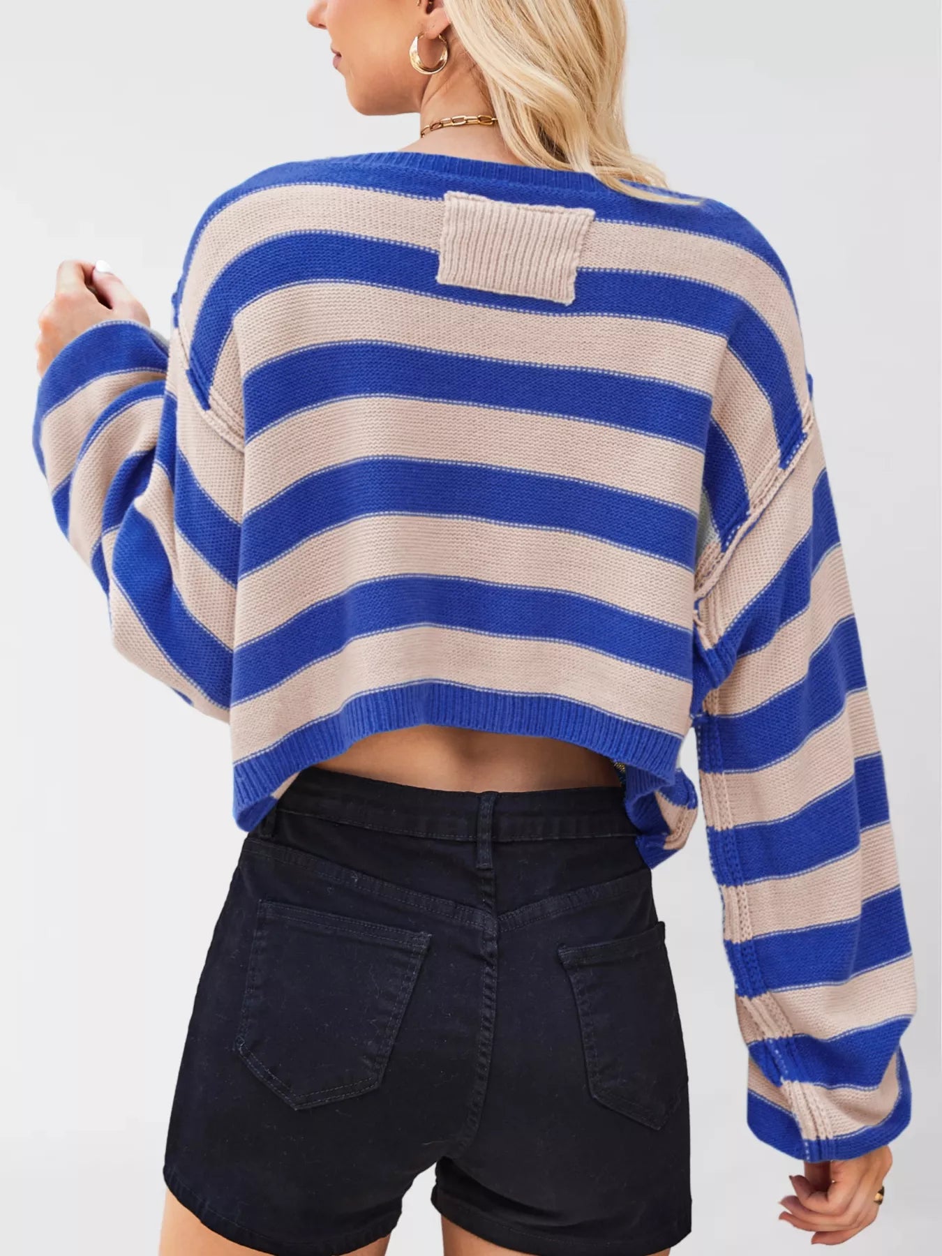 Striped Dropped Shoulder Sweater