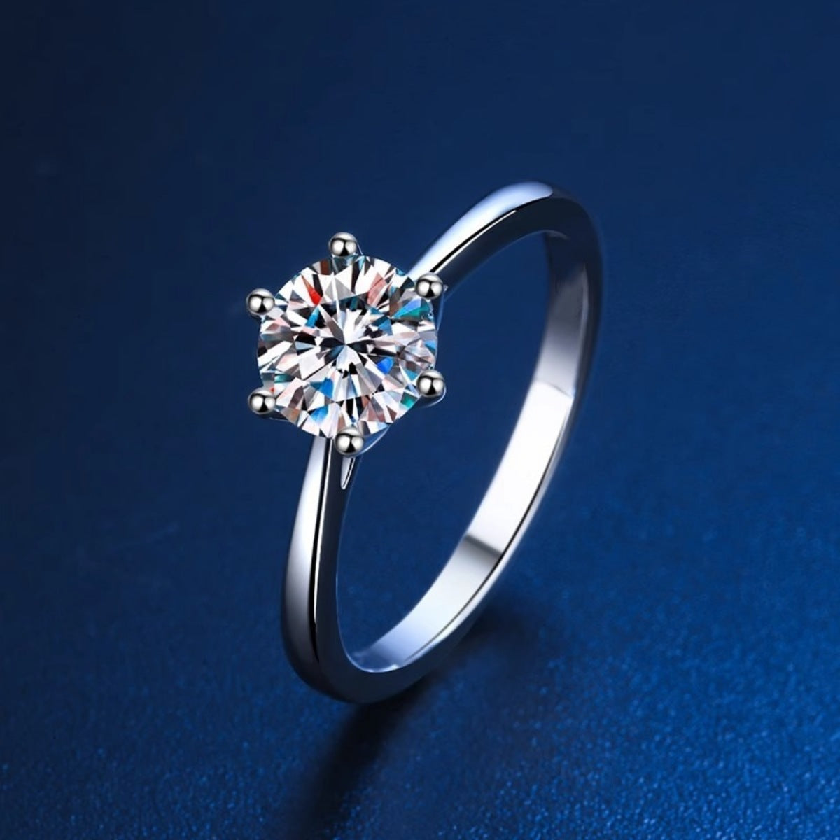 1 Carat Moissanite 925 Sterling Silver Ring