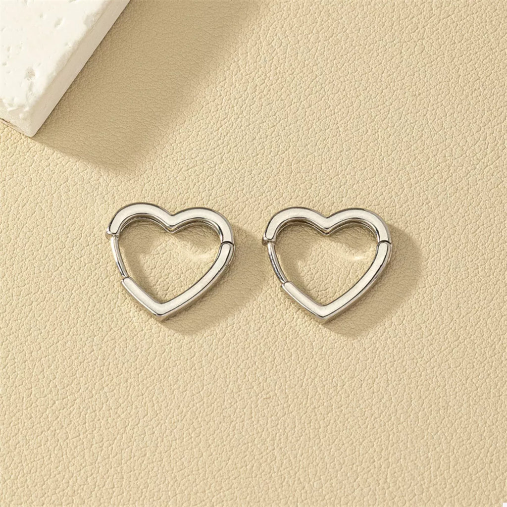 Alloy Heart Shape Hoop Earrings