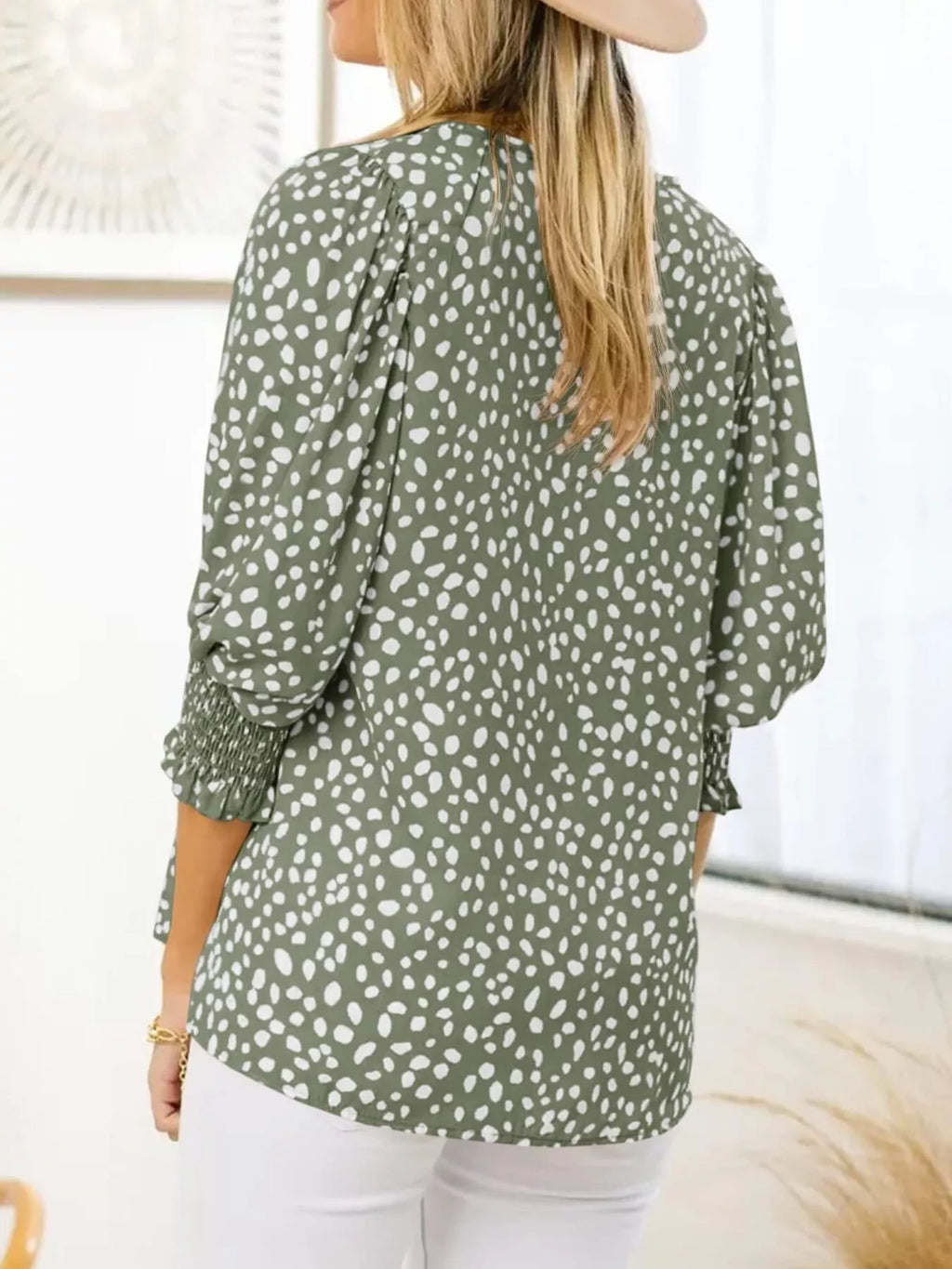 Animal Print Half Sleeve Blouse